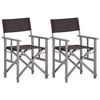 vidaXL Cadeiras de realizador 2 pcs madeira de ac&aacute;cia s&oacute;lida
