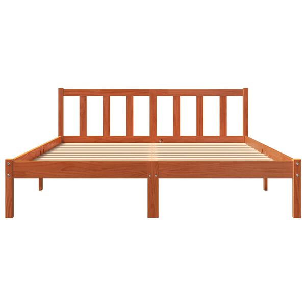 vidaXL Cama sem colch&atilde;o 150x200 cm madeira pinho maci&ccedil;a castanho-mel
