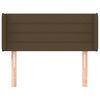 vidaXL Cabeceira de cama c/ abas tecido 83x16x78/88 cm castanho