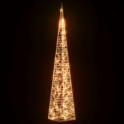 vidaXL Cone de iluminação decorat. c/ LEDs acrílico 90cm branco quente