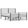 vidaXL Estrutura de cama com cabeceira e p&eacute;s 150x200 cm metal preto