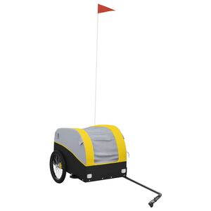vidaXL Reboque para bicicleta 30 kg ferro preto e amarelo