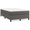 vidaXL Estrutura de cama com molas 120x200 cm couro artificial cinzento