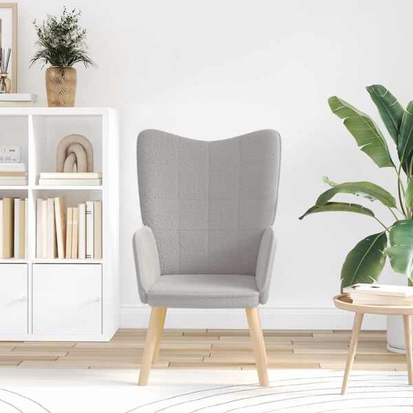 vidaXL poltrona Cinzento-claro 62 x 67 x 95,5 cm Tecido Sherpa