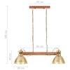vidaXL Candeeiro suspenso industrial 25 W 109 cm E27 bronze