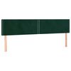 vidaXL Cabeceira de cama c/luzes LED veludo 200x5x78/88cm verde-escuro