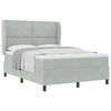 vidaXL Cama Box com cabeceira Cinzento-claro 190 x 140 cm Veludo