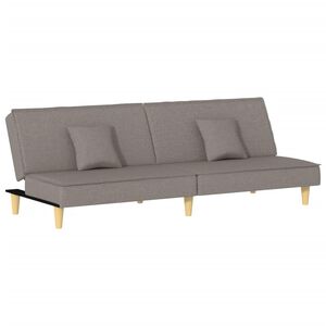 vidaXL Sof&aacute;-cama tecido cinzento-acastanhado