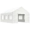 vidaXL Gazebo com telhado 6,69x4,08x3,22 m polietileno branco