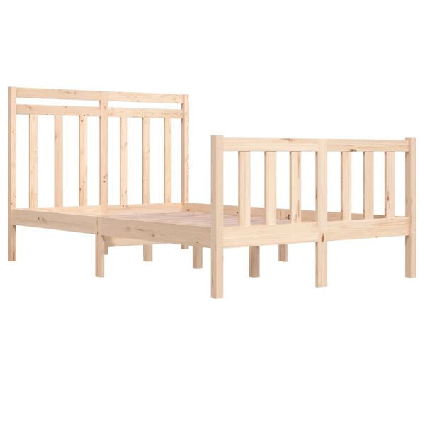 vidaXL Estrutura de cama pequena casal 120x190 cm pinho maciço