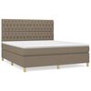 vidaXL Cama com molas/colch&atilde;o 180x200 cm tecido castanho-acinzentado