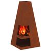 vidaXL Fire Pit Castanho 50 x 50 x 100 cm A&ccedil;o