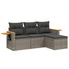 vidaXL 4 pcs conjunto sof&aacute;s de jardim c/ almofad&otilde;es vime PE cinzento
