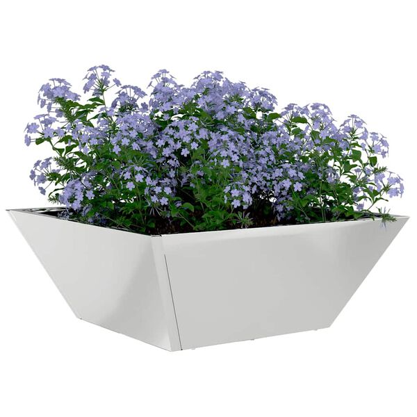 vidaXL Vaso de Jardim Prateado 40 x 40 x 15 cm A&ccedil;o Galvanizado