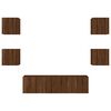 vidaXL 6 pcs m&oacute;veis parede p/ TV LEDs deriv. madeira carvalho castanho
