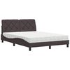 vidaXL Cama com colch&atilde;o 140x190 cm tecido castanho-escuro