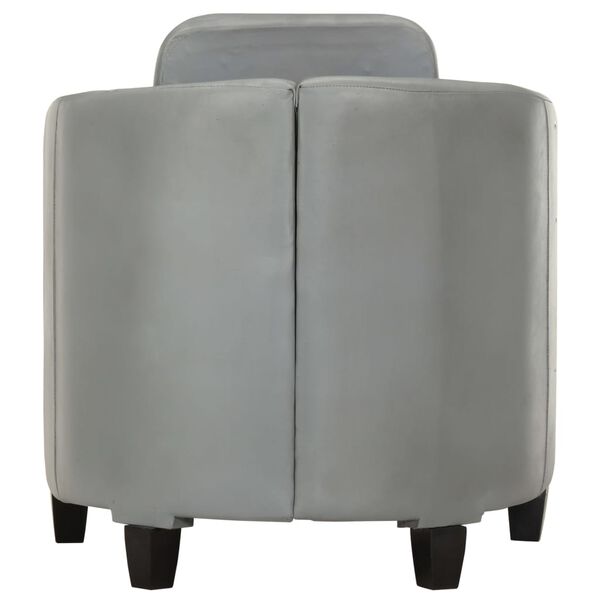 vidaXL Poltrona em couro genu&iacute;no cinzento