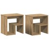 vidaXL Mesa de cabeceira 2 pcs derivados de madeira carvalho artesanal
