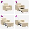 vidaXL Sof&aacute;-camas retr&aacute;til individual Creme 90 x 165 x 87 cm tecido