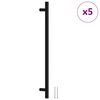 vidaXL Puxadores para m&oacute;veis 5 pcs 320 mm a&ccedil;o inoxid&aacute;vel preto