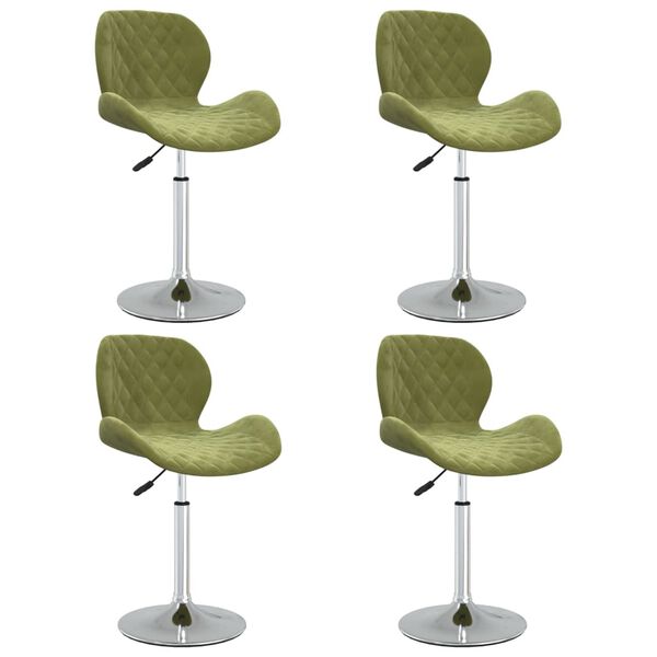 vidaXL Cadeiras de jantar girat&oacute;rias 4 pcs veludo verde-claro