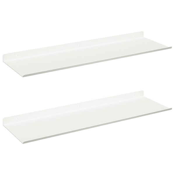 vidaXL Prateleira Flutuante 2 pcs Branco 60 x 18 x 2,5 cm A&ccedil;o