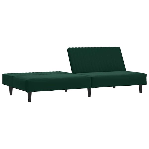 vidaXL Sof&aacute;-cama de 2 lugares veludo verde-escuro