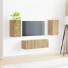 vidaXL Conjunto de Gabinete de Parede para TV 4 pcs Carvalho Artesanal