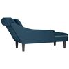 vidaXL Chaise lounge c/ almofada/apoio de bra&ccedil;os direito veludo azul