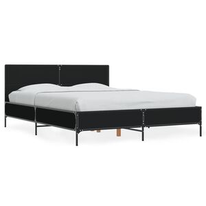 vidaXL Estrutura de cama 120x190 cm derivados de madeira/metal preto