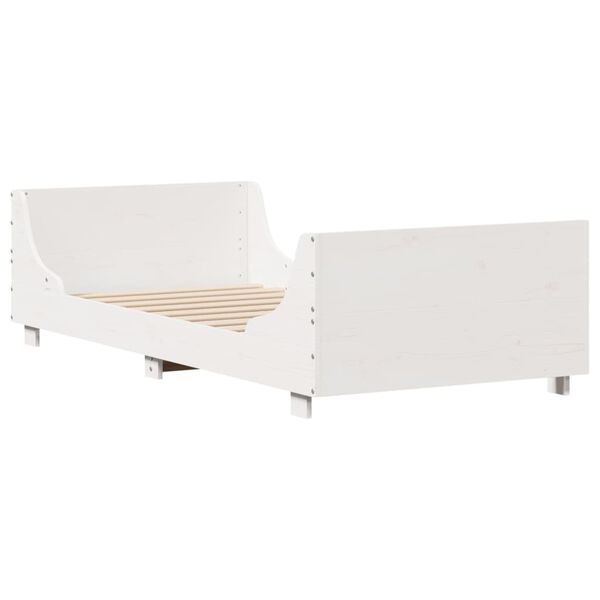 vidaXL Cama sem colch&atilde;o 100x200 cm madeira de pinho maci&ccedil;a branco