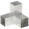 vidaXL Bases para poste em forma de Y 4 pcs 81x81 mm metal galvanizado