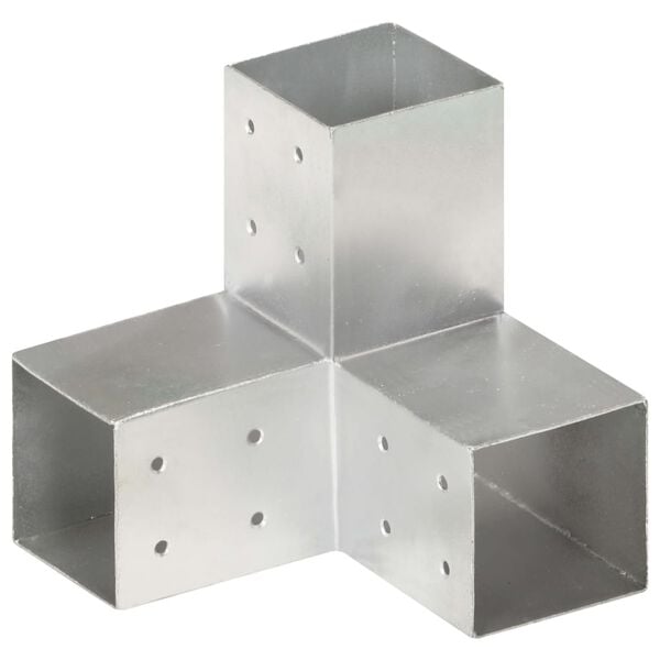 vidaXL Bases para poste em forma de Y 4 pcs 81x81 mm metal galvanizado