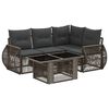 vidaXL Conjunto de Sof&aacute; de Jardim 5 unid. Cinza e Cinza Escuro vime PE