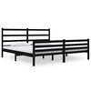 vidaXL Estrutura de cama super king 180x200 cm pinho maci&ccedil;o preto