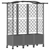 vidaXL Cama Elevada com Treli&ccedil;a e Telhado Cinzento-claro PP