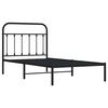 vidaXL Estrutura de cama com cabeceira 100x190 cm metal preto