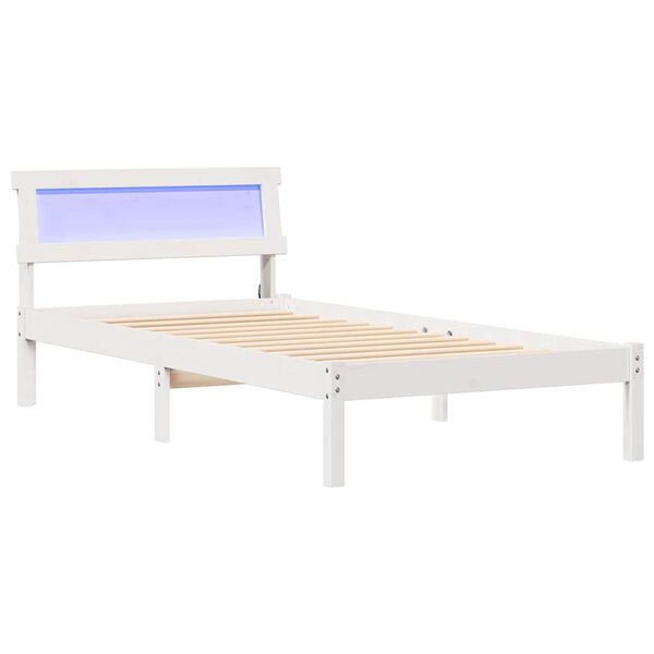 vidaXL Estrutura da Cama Branco 90 x 190 cm Madeira de Pinheiro S&oacute;lida
