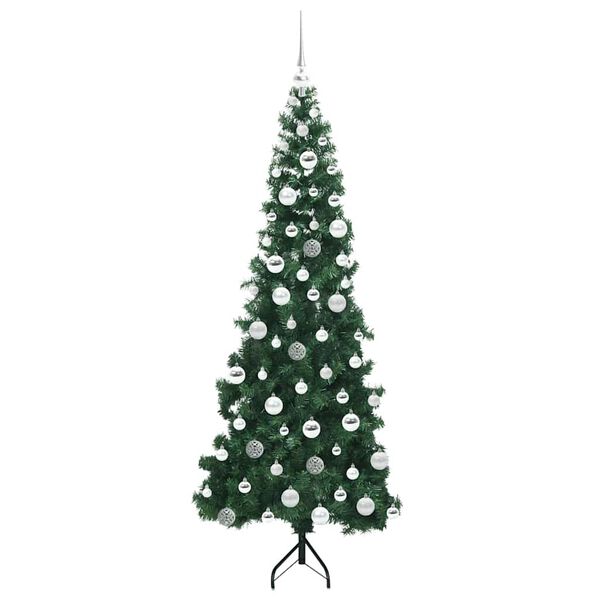 vidaXL &Aacute;rvore de Natal artificial de canto Verde 180 cm PVC e Metal