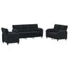 vidaXL Conjunto de Sof&aacute;s 3 pcs Preto Veludo