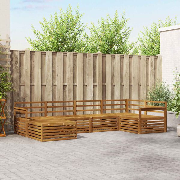 vidaXL Conjunto de Sof&aacute;s para Exterior 6 pcs Natural