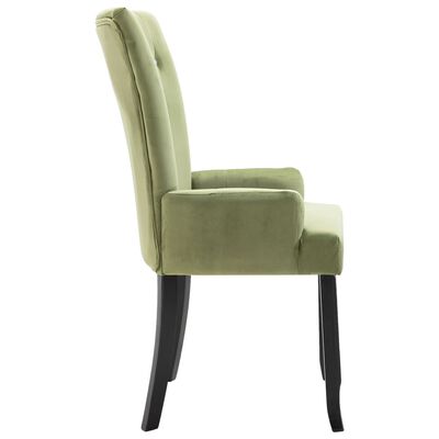 vidaXL Cadeira de jantar com apoio de braços 4 pcs veludo verde-claro
