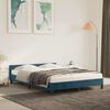 vidaXL Estrutura de cama sem colch&atilde;o 140x190 cm veludo azul-escuro