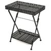 vidaXL Mesa de ch&aacute; dobr&aacute;vel estilo vintage metal 58x35x72 cm preto