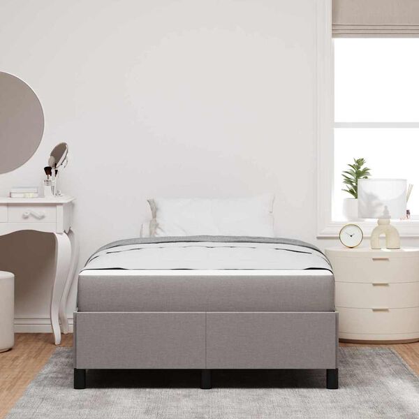 vidaXL Cama Box Cinzento-acastanhado 120 x 190 cm tecido
