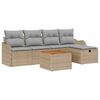 vidaXL Conjunto de Sof&aacute; de Jardim 6 unid. Bege vime PE