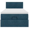 vidaXL Estrutura de cama otomana com colch&atilde;o azul escuro Veludo