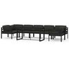 vidaXL 8 pcs conjunto lounge jardim com almofad&otilde;es alum&iacute;nio antracite