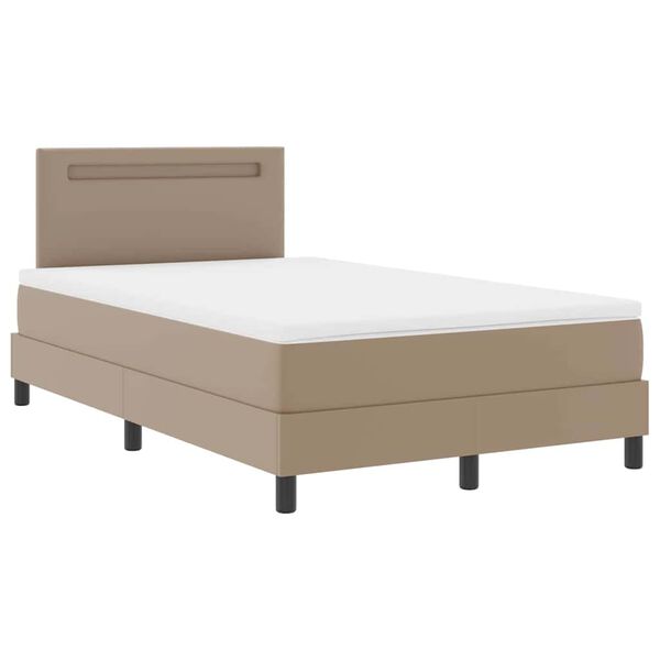 vidaXL Estrutura de cama com colch&atilde;o Cappuccino 120 x 190 cm