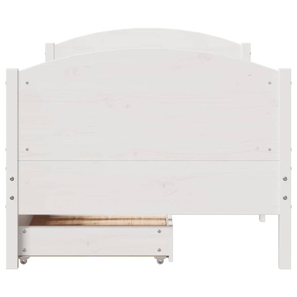 vidaXL Cama sem colch&atilde;o 90x200 cm madeira de pinho maci&ccedil;a branco